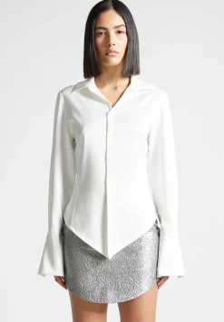 Angled Satin Shirt -^Manière De Voir Fashion