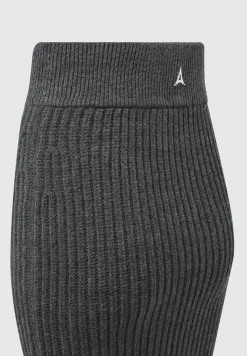 Angled Waist Knit Maxi Skirt - Grey Marl^Manière De Voir Fashion