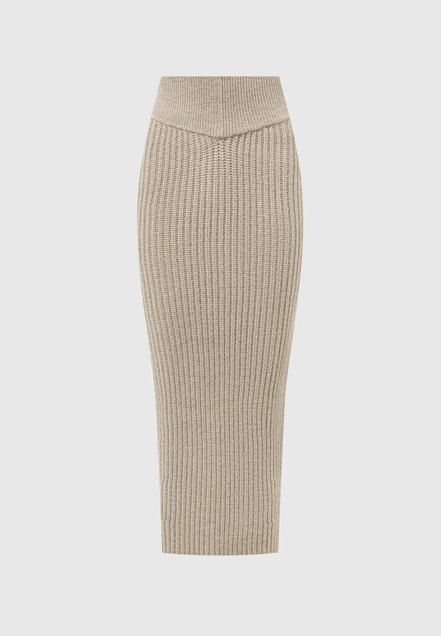Angled Waist Knit Maxi Skirt - Beige Marl^Manière De Voir Outlet