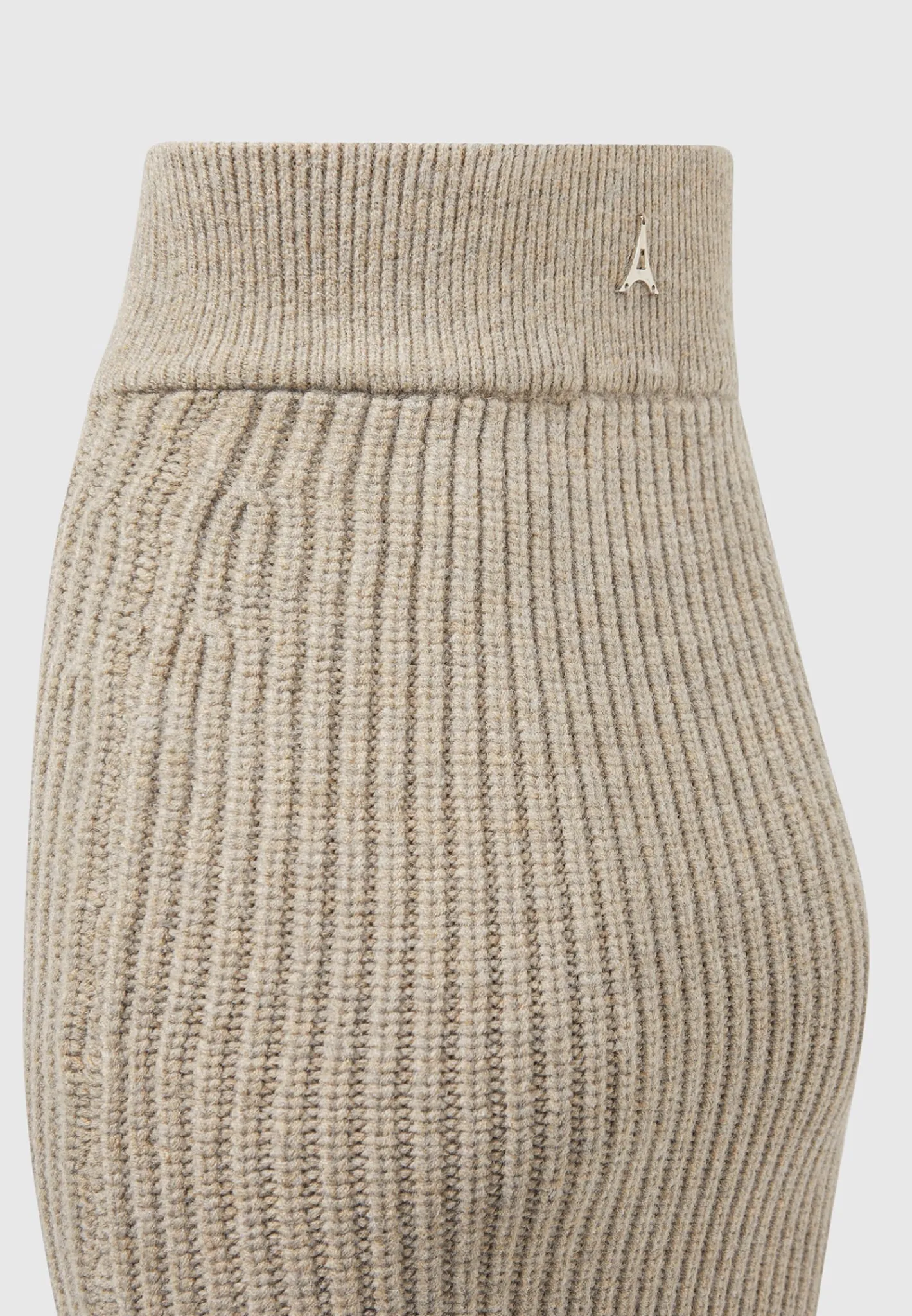 Angled Waist Knit Maxi Skirt - Beige Marl^Manière De Voir Outlet