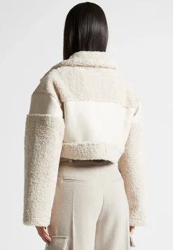Angular Hem Vegan Leather Borg Biker Jacket -^Manière De Voir Best