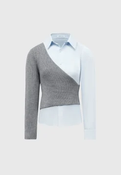 Asymmetric Knitted Overlay Shirt -^Manière De Voir Online