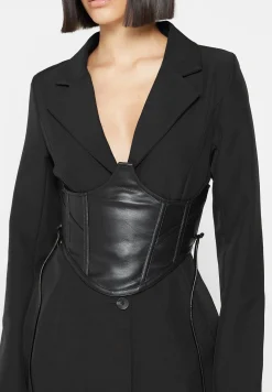 Blazer with Vegan Leather Corset -^Manière De Voir Outlet