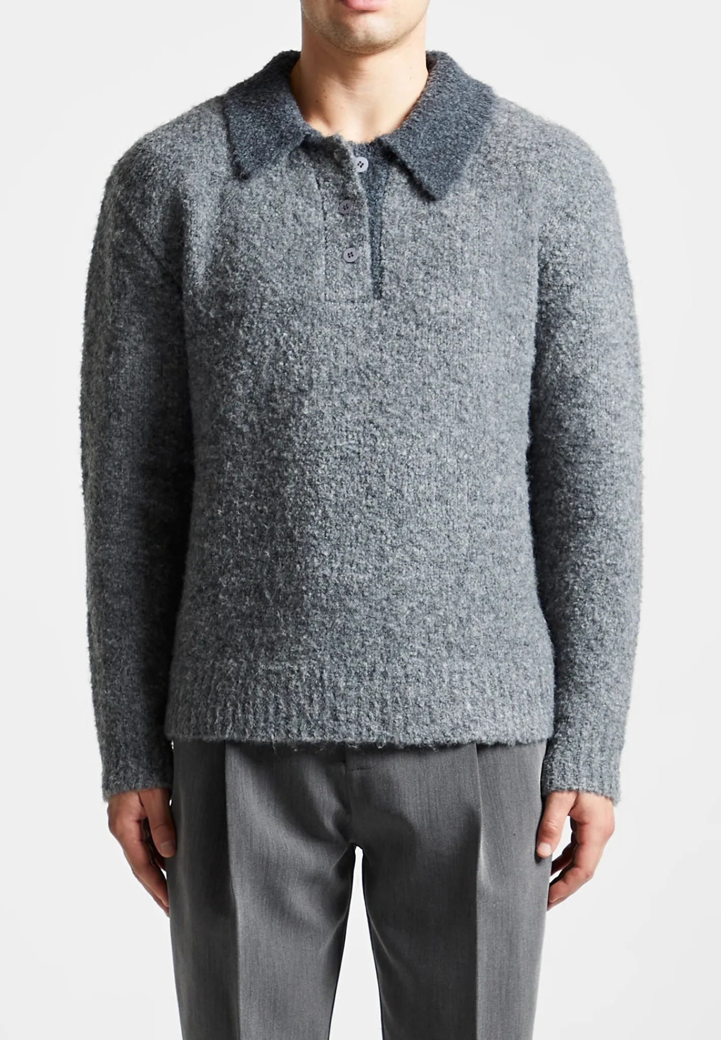 Boucle Knit Contrast Polo Jumper -^Manière De Voir Online