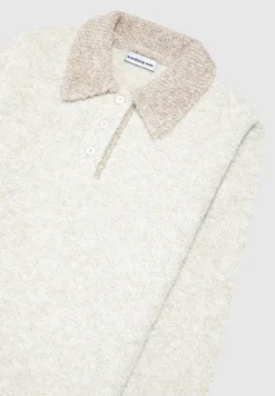 Boucle Knit Contrast Polo Jumper - Cream^Manière De Voir Clearance