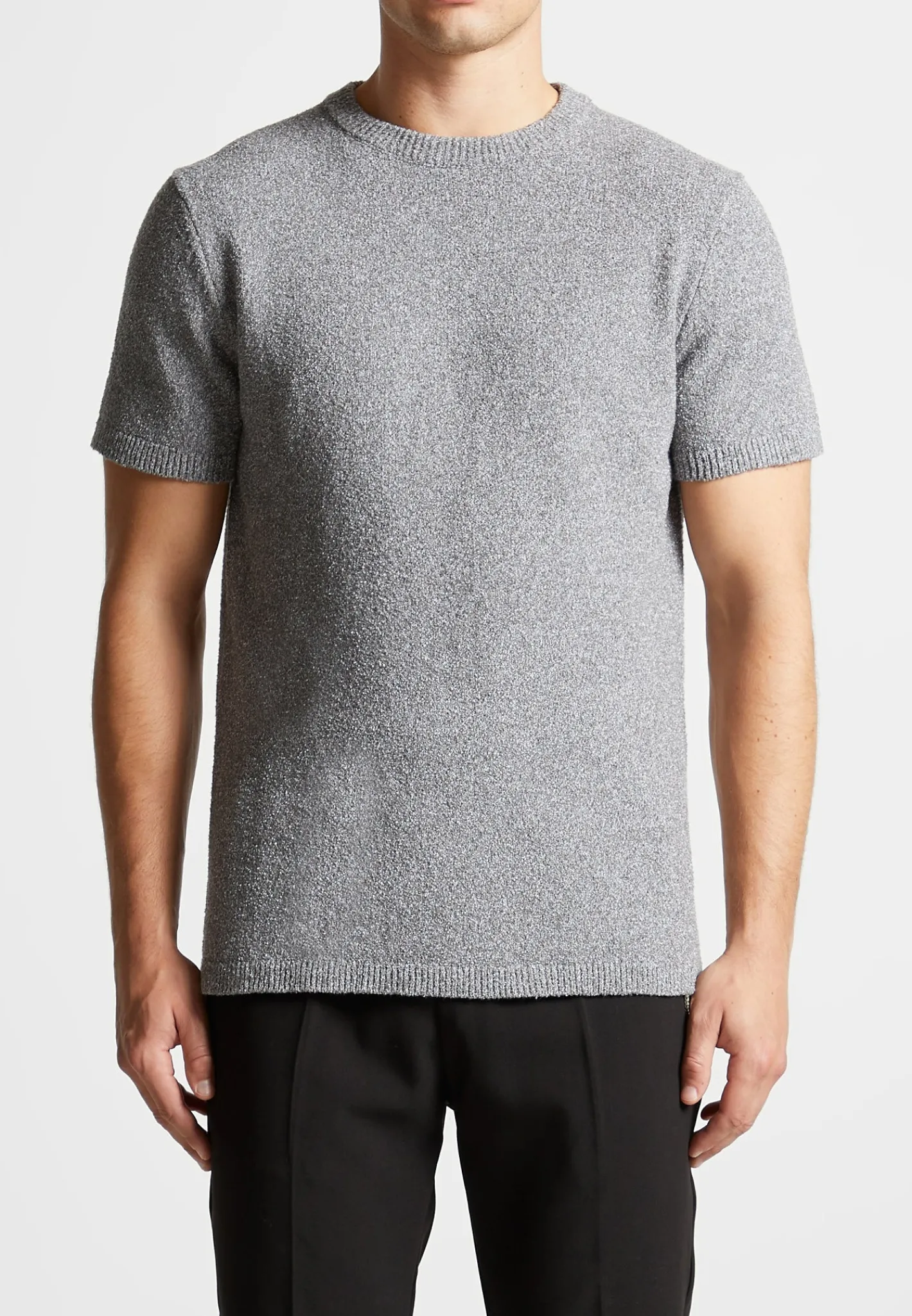 Boucle Knit Regular Fit T-Shirt - Grey Marl^Manière De Voir Online