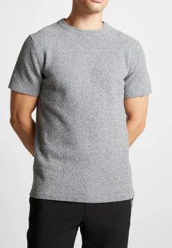 Boucle Knit Regular Fit T-Shirt - Grey Marl^Manière De Voir Online