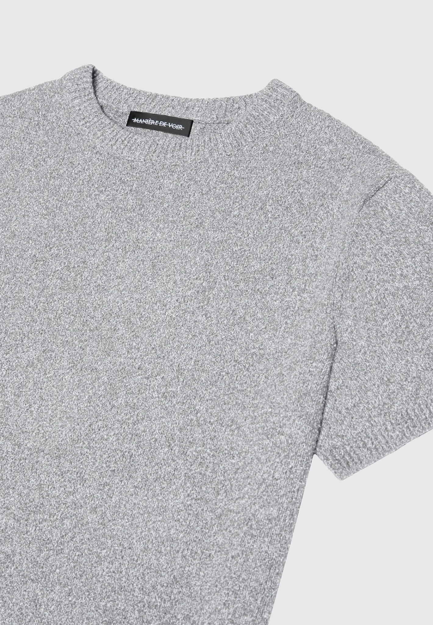 Boucle Knit Regular Fit T-Shirt - Grey Marl^Manière De Voir Online