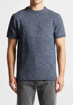 Boucle Knit Regular Fit T-Shirt - Navy Marl^Manière De Voir Hot
