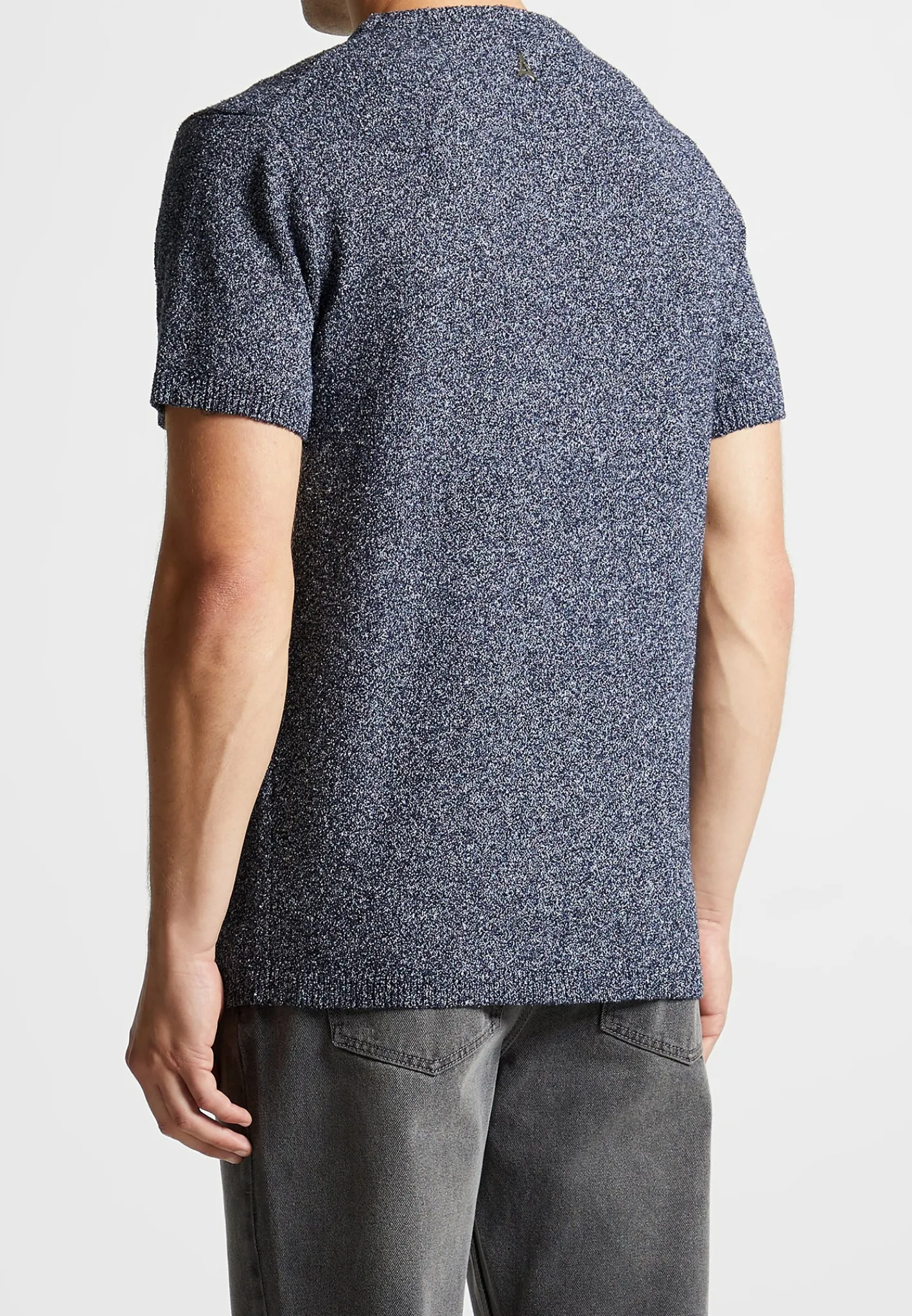 Boucle Knit Regular Fit T-Shirt - Navy Marl^Manière De Voir Hot
