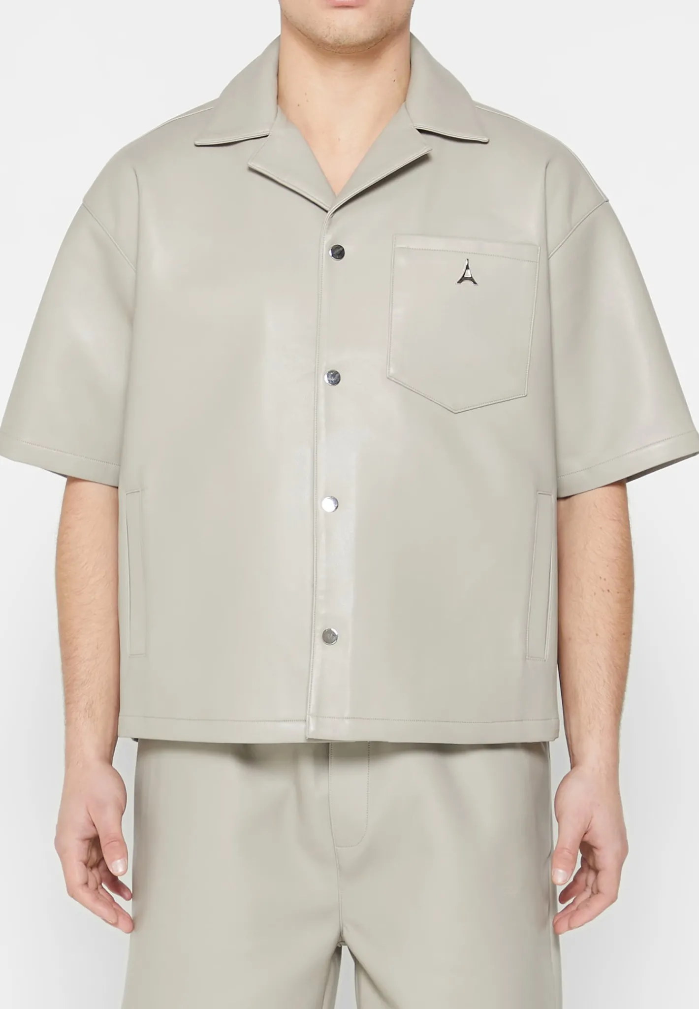 Boxy Vegan Leather Revere Shirt -^Manière De Voir Hot