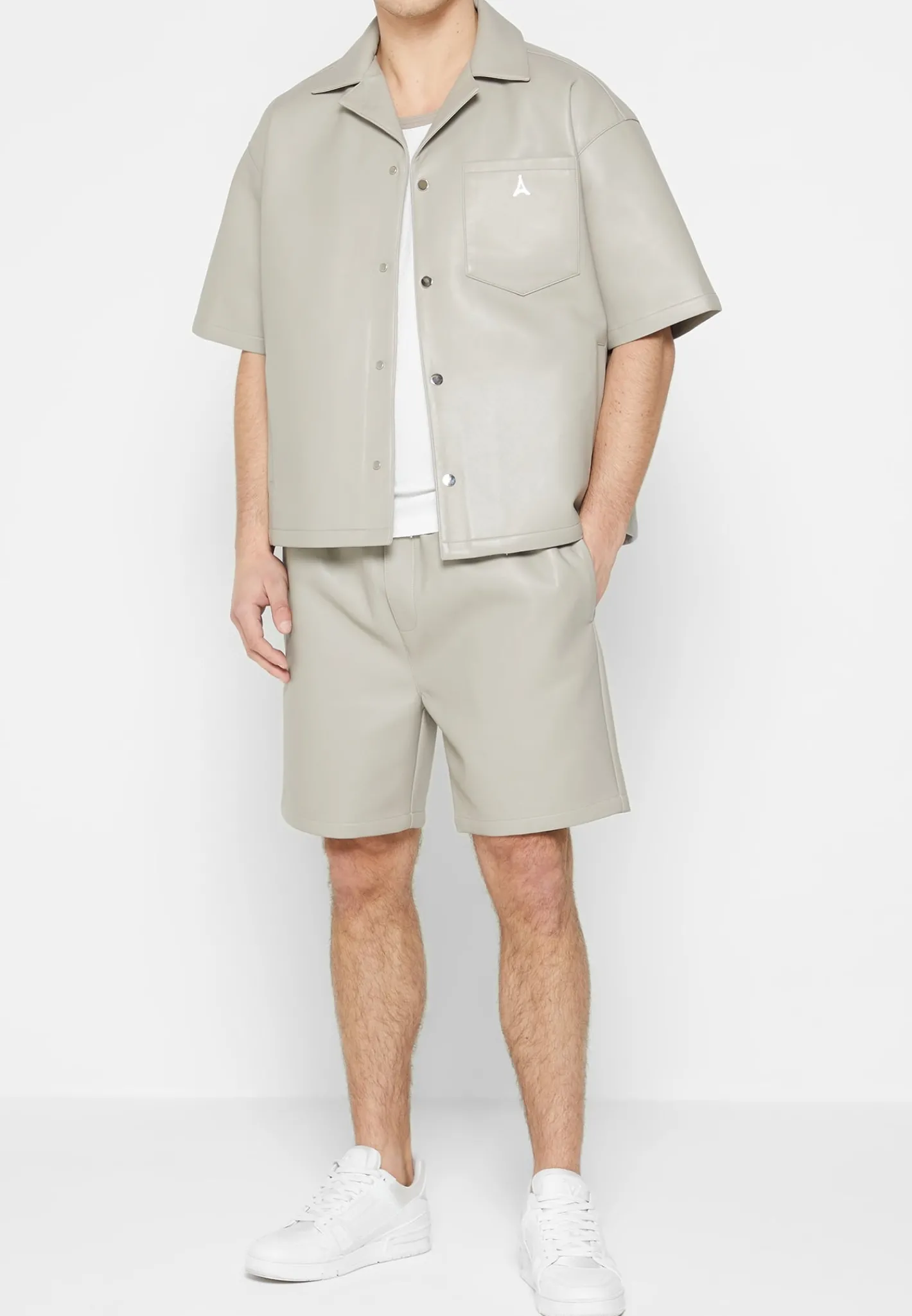 Boxy Vegan Leather Revere Shirt -^Manière De Voir Hot