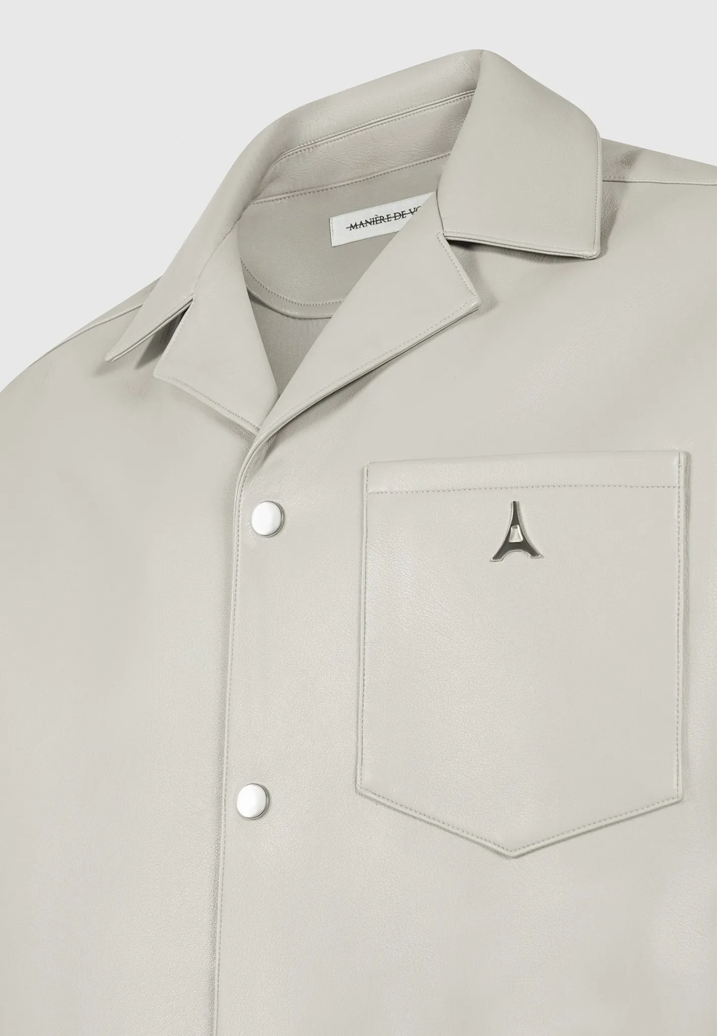 Boxy Vegan Leather Revere Shirt -^Manière De Voir Hot