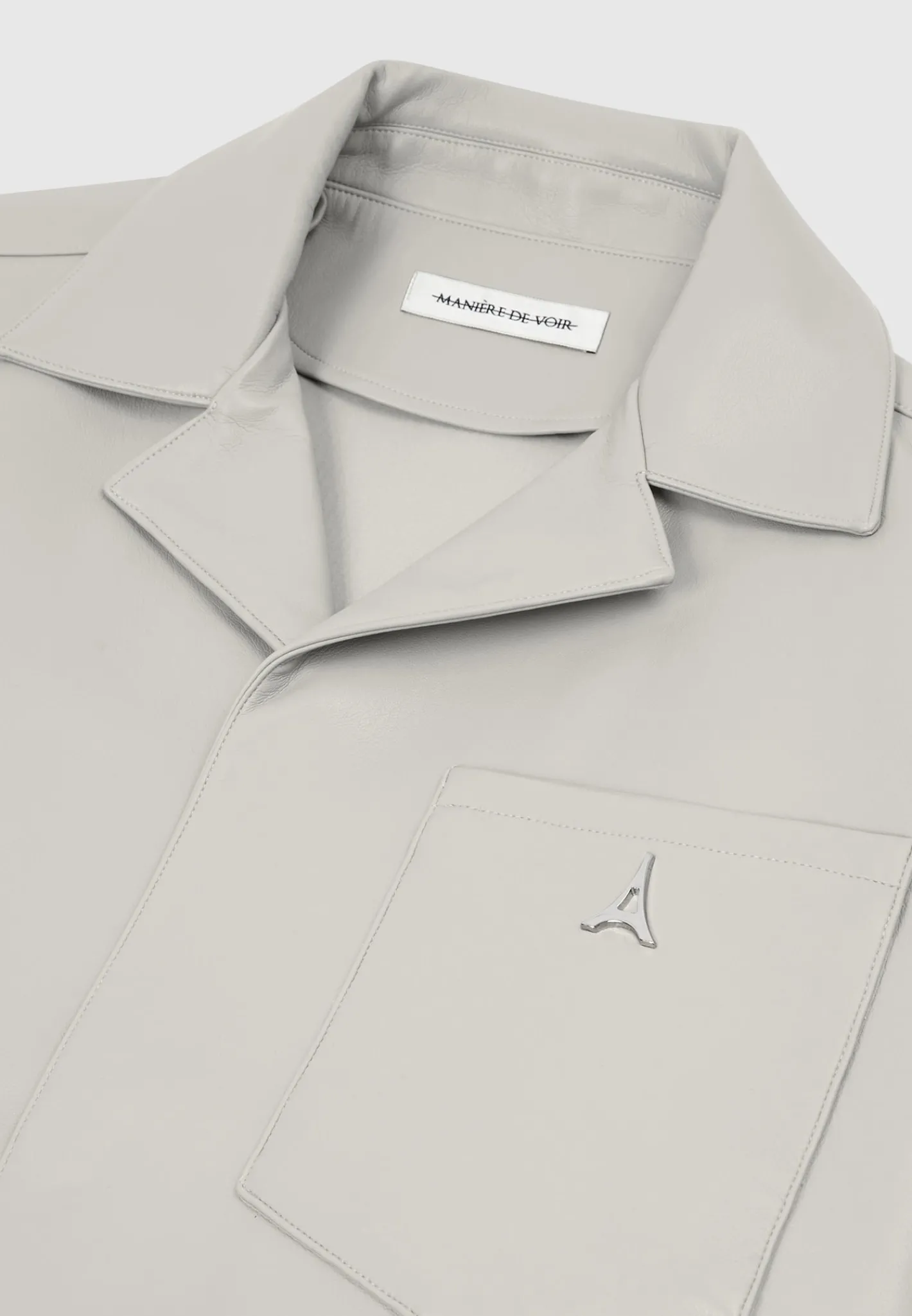Boxy Vegan Leather Revere Shirt -^Manière De Voir Hot