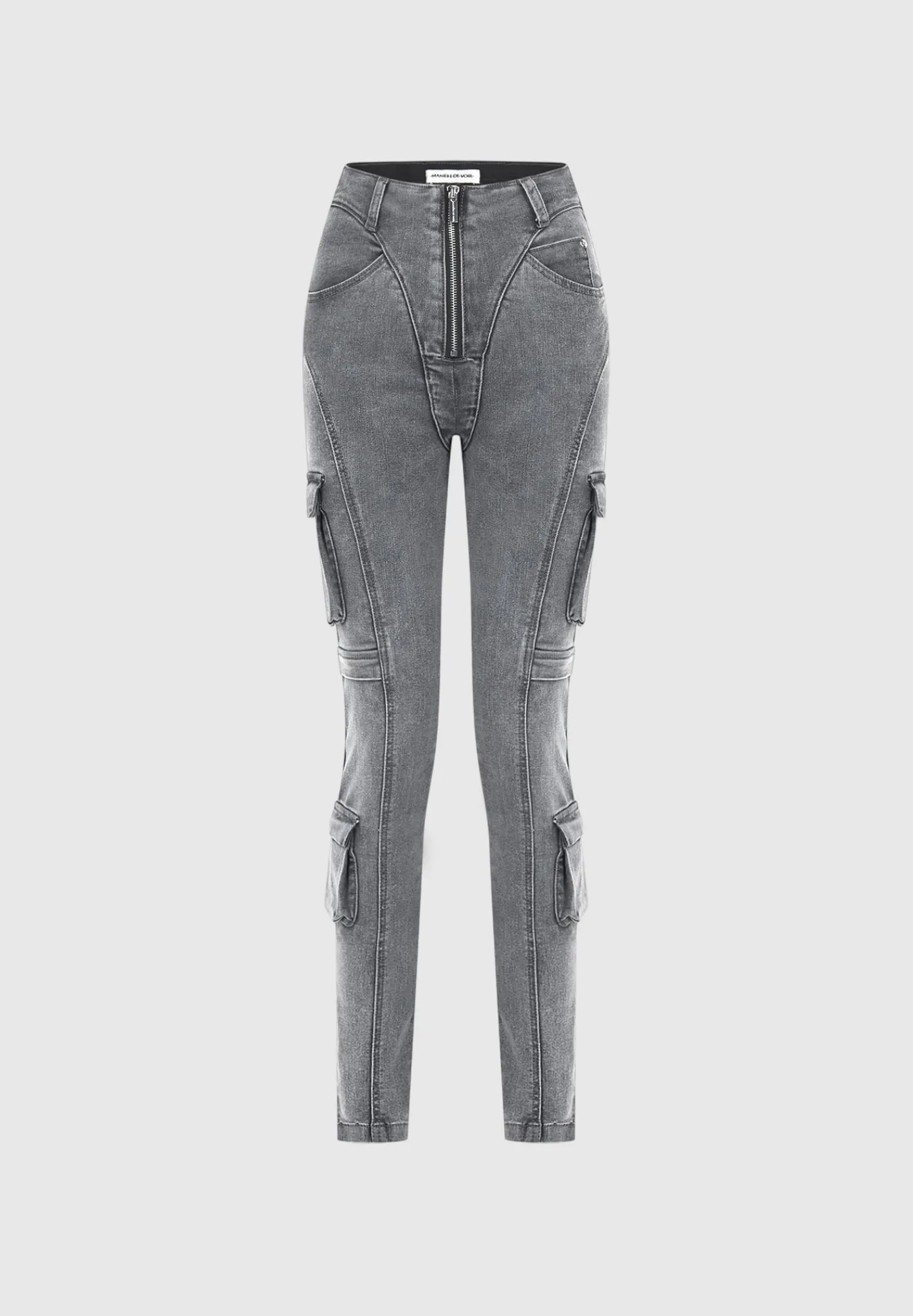 Cargo Pocket Skinny Jeans - Washed Grey^Manière De Voir Fashion