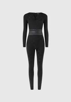 Chequerboard Knit Jumpsuit with Belt -^Manière De Voir Hot