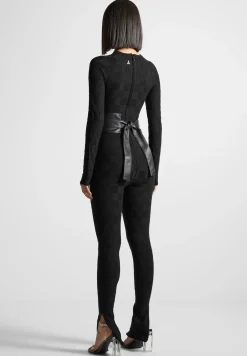 Chequerboard Knit Jumpsuit with Belt -^Manière De Voir Hot