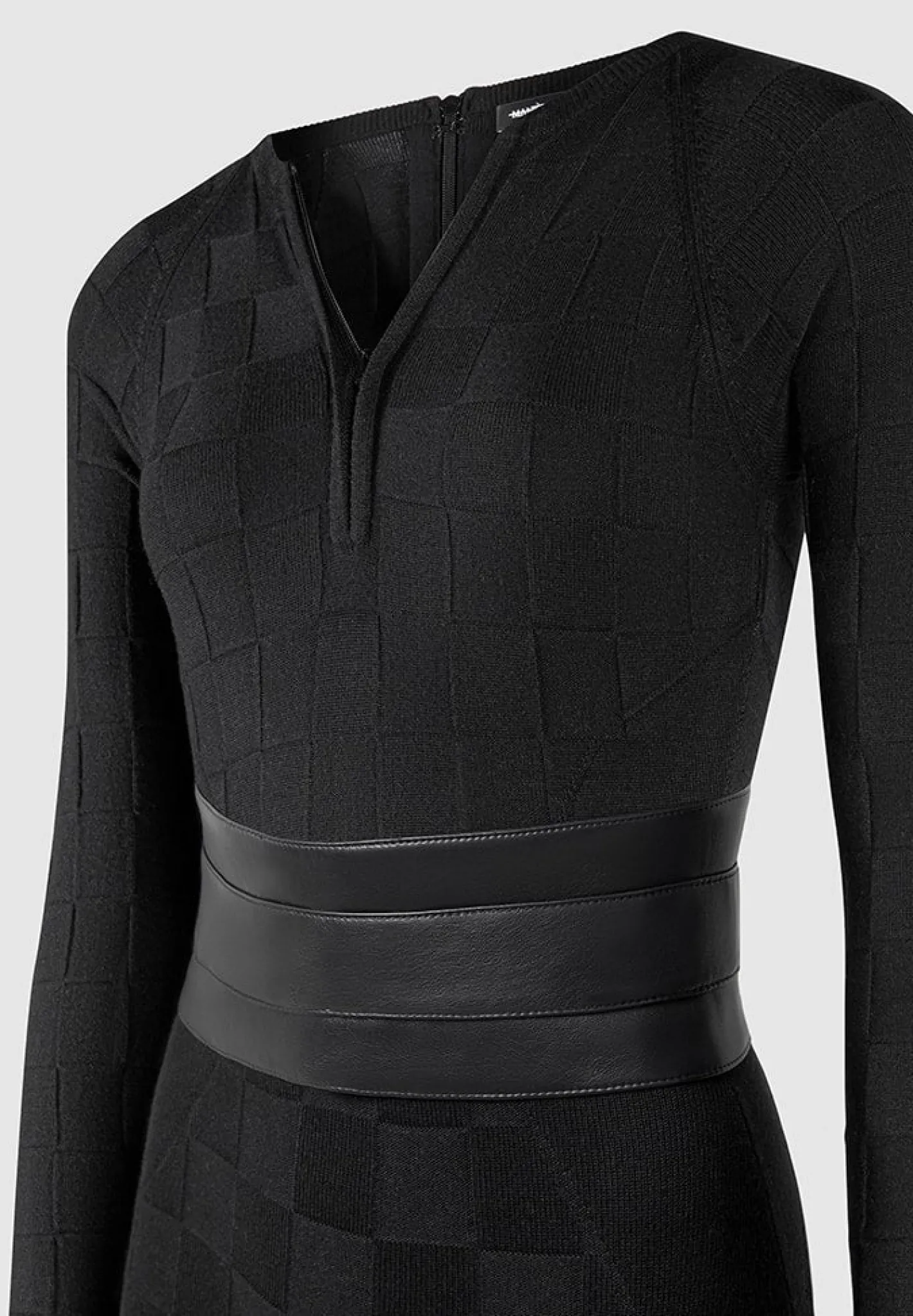 Chequerboard Knit Jumpsuit with Belt -^Manière De Voir Hot