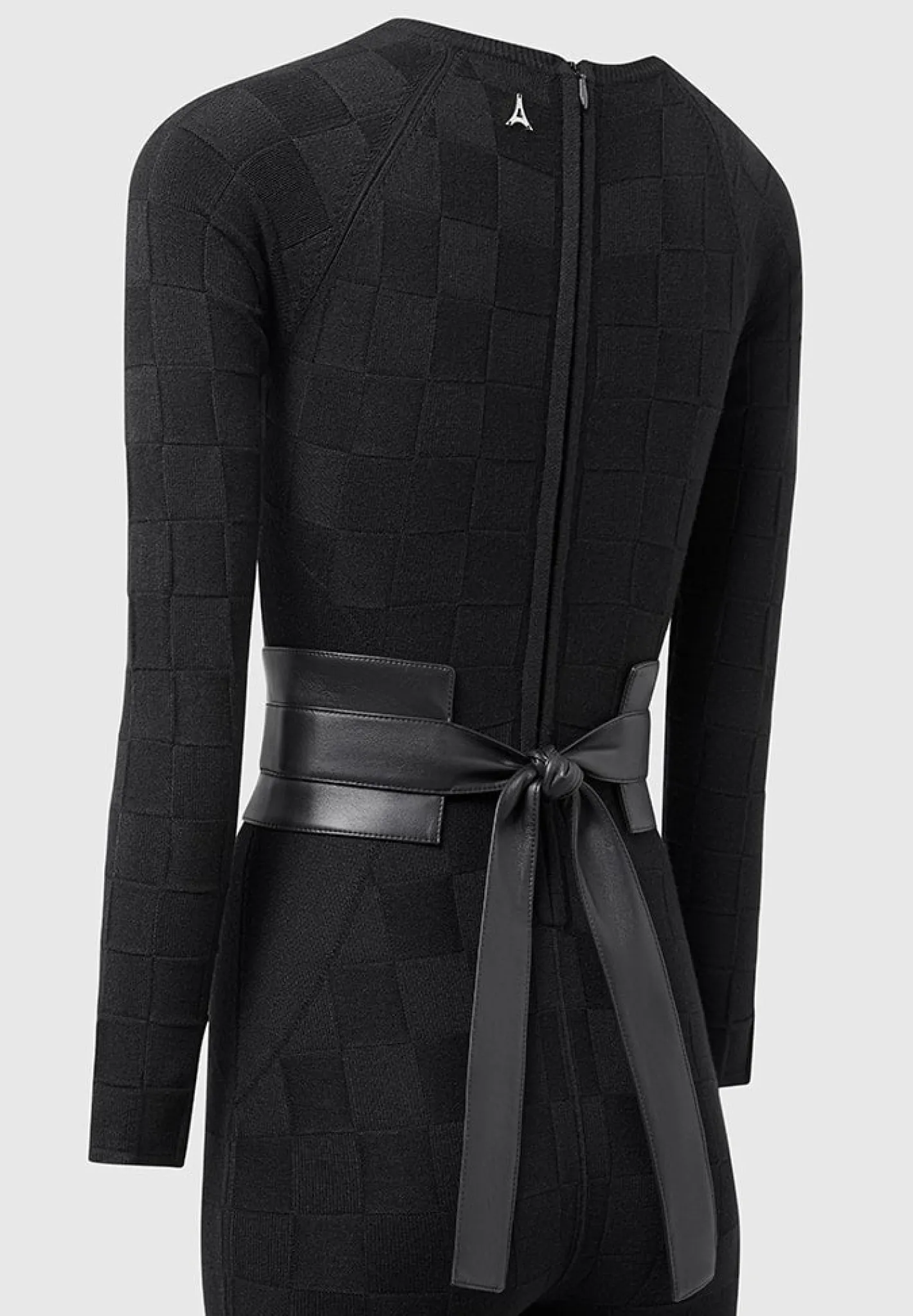 Chequerboard Knit Jumpsuit with Belt -^Manière De Voir Hot