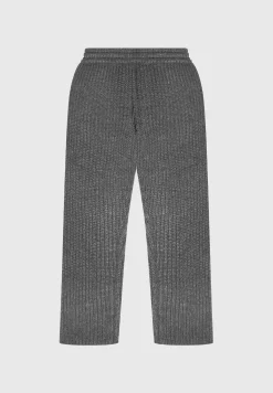 Chunky Knit Straight Leg Joggers - Charcoal Grey^Manière De Voir Outlet