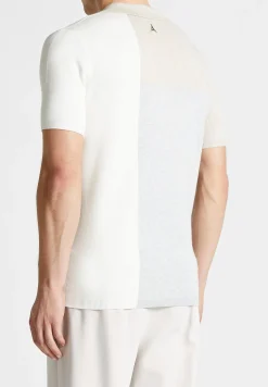 Colour Block Knit Revere Polo Top - /Grey^Manière De Voir Online