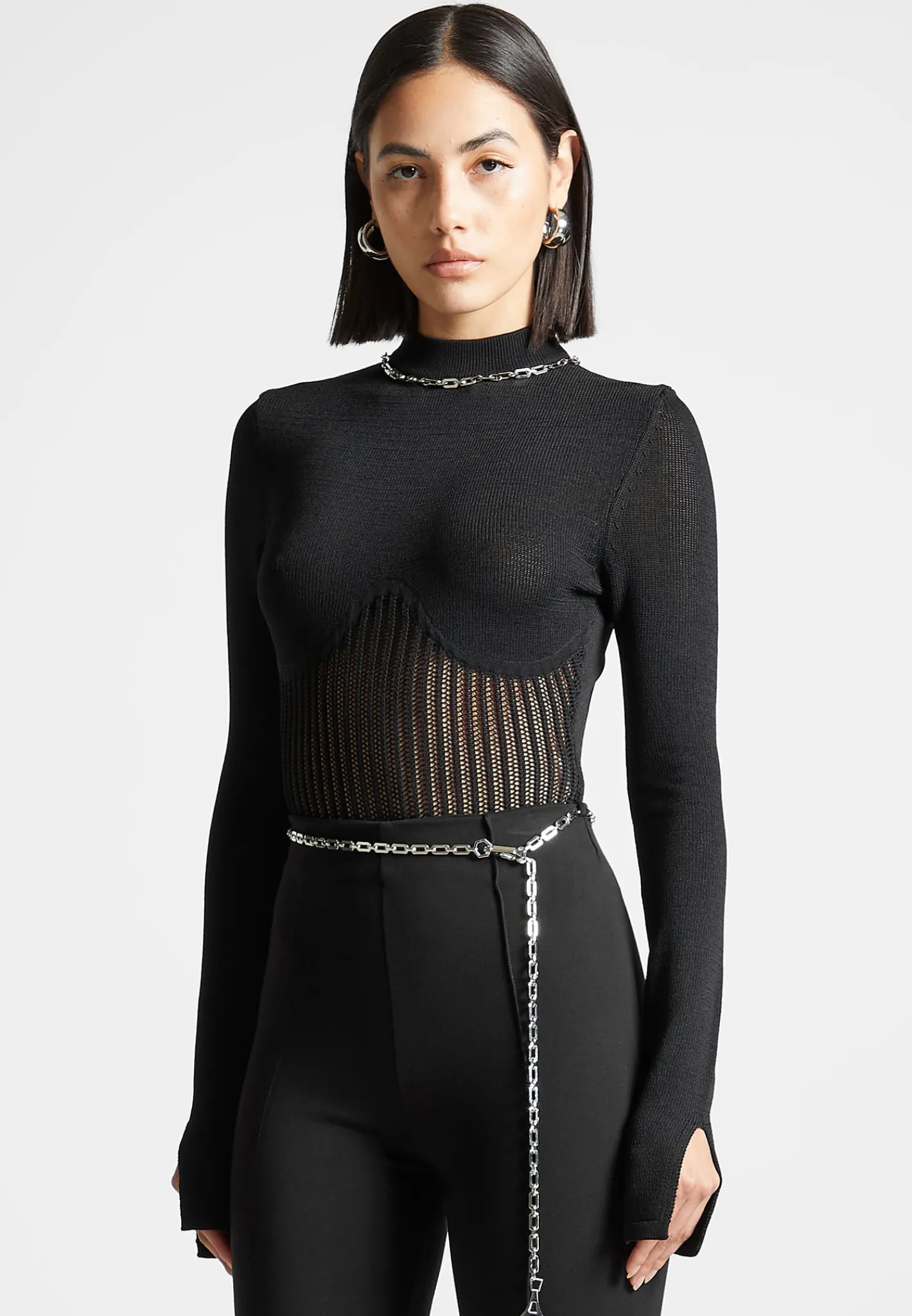 Contour Knit Bodysuit with Chain -^Manière De Voir Outlet