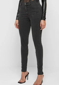 Contour Seam Detail Skinny Jeans - Washed Black^Manière De Voir Best