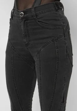 Contour Seam Detail Skinny Jeans - Washed Black^Manière De Voir Best