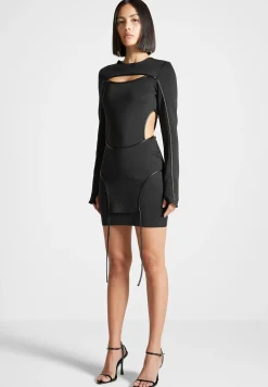 Contrast Binding Cut Out Mini Dress -^Manière De Voir Fashion