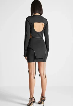 Contrast Binding Cut Out Mini Dress -^Manière De Voir Fashion