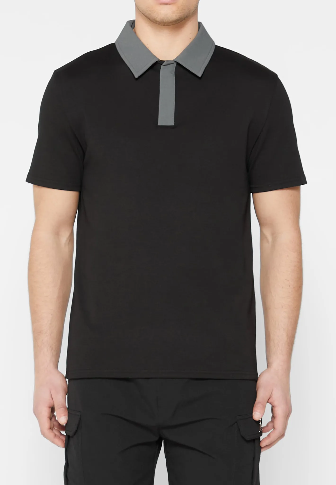 Contrast Collar Polo Shirt -^Manière De Voir Sale