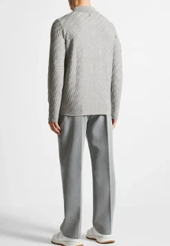 Cotton Blend Waffle Knit Long Sleeve Polo Top -^Manière De Voir Hot