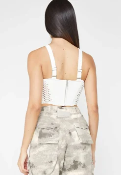 Crochet Knit Corset Top - Off White^Manière De Voir Sale