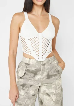 Crochet Knit Corset Top - Off White^Manière De Voir Sale