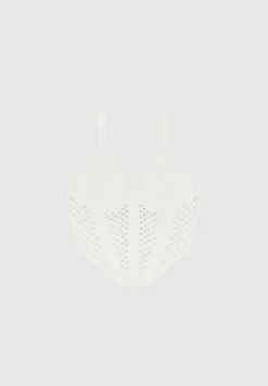 Crochet Knit Corset Top - Off White^Manière De Voir Sale