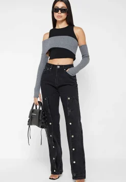Crop Top with Knitted Overlay -^Manière De Voir Hot