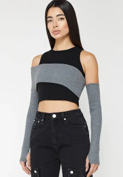 Crop Top with Knitted Overlay -^Manière De Voir Hot