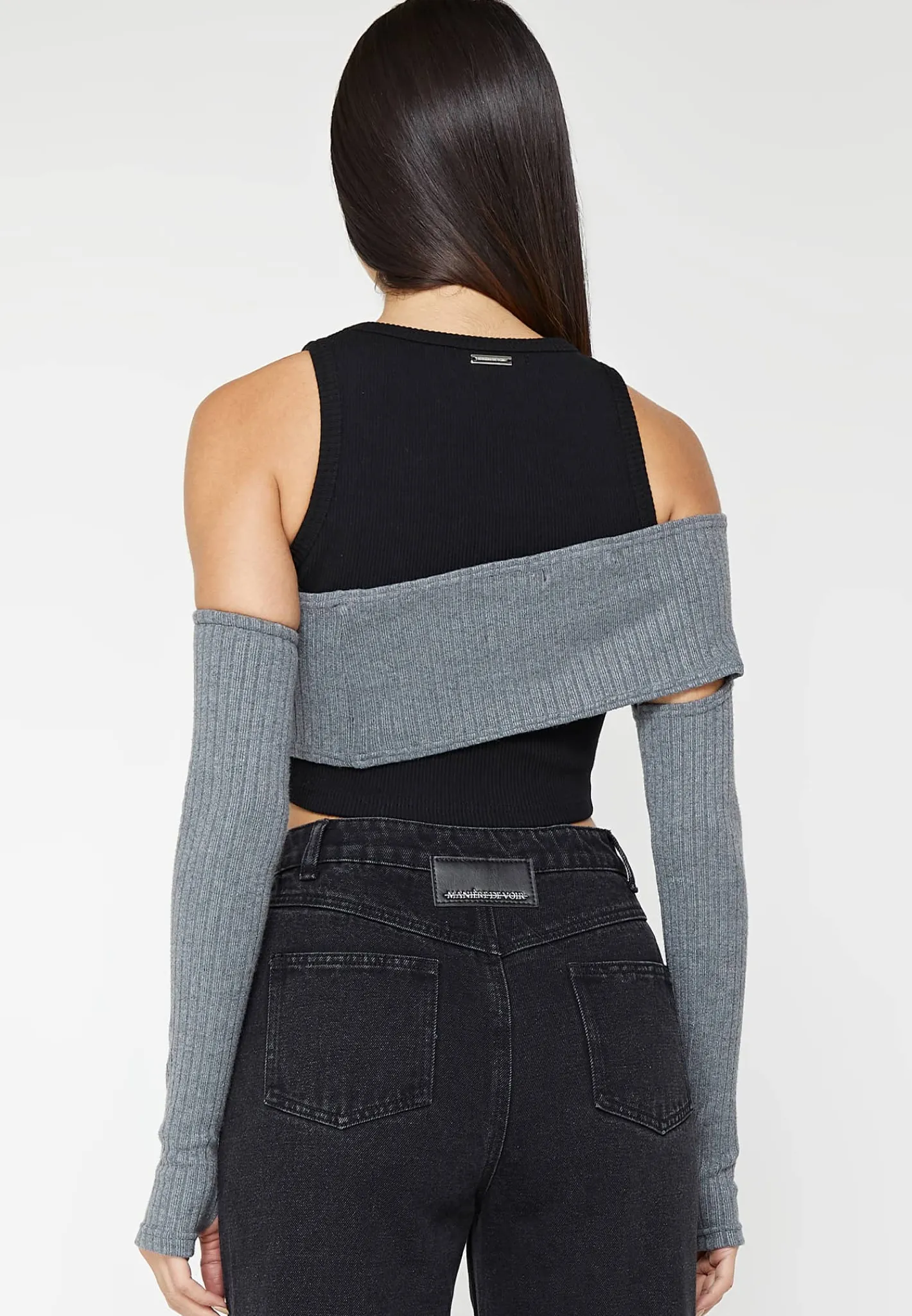 Crop Top with Knitted Overlay -^Manière De Voir Hot