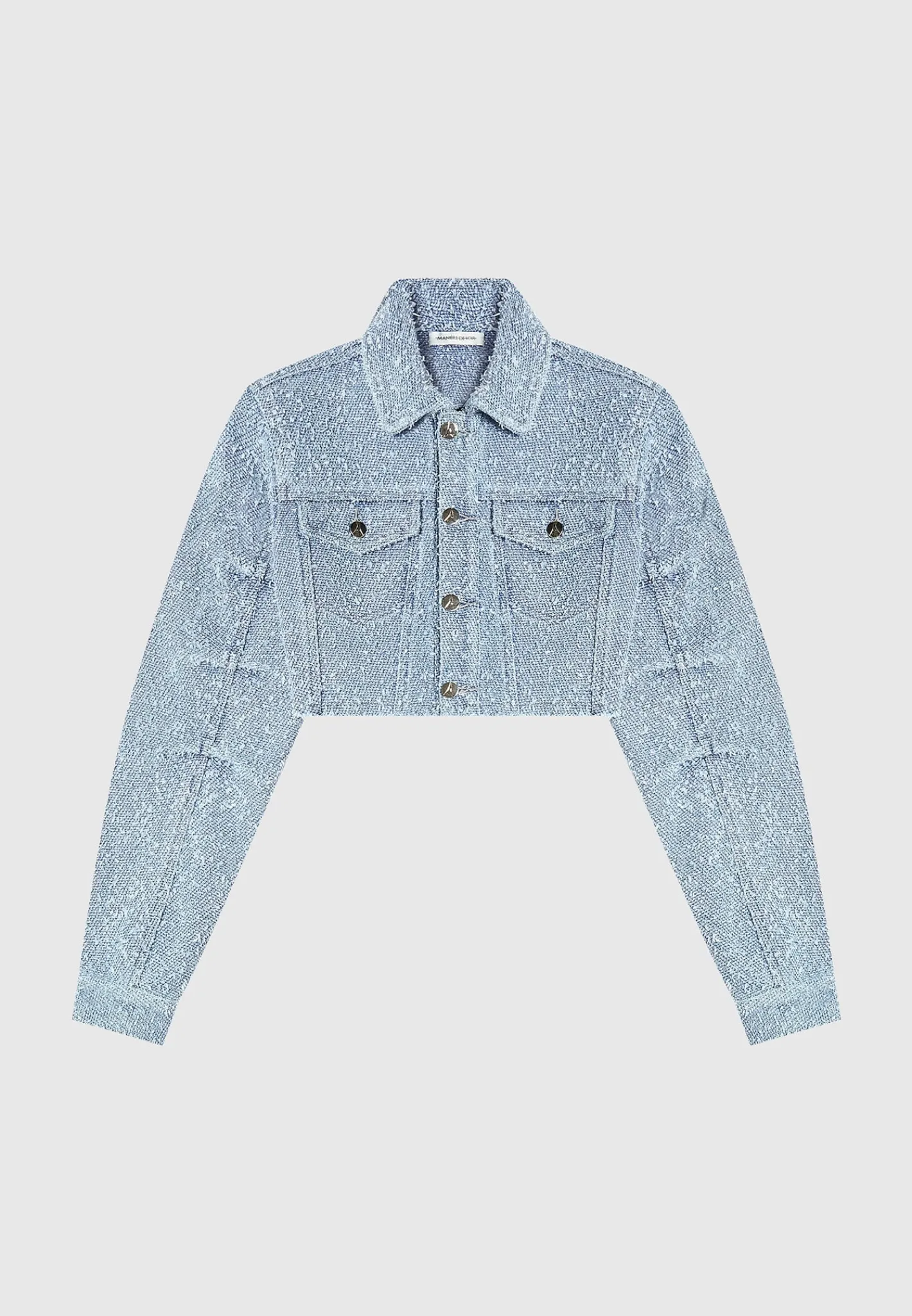 Cropped Boucle Denim Jacket - Mid Blue^Manière De Voir Online