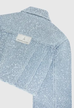 Cropped Boucle Denim Jacket - Mid Blue^Manière De Voir Online
