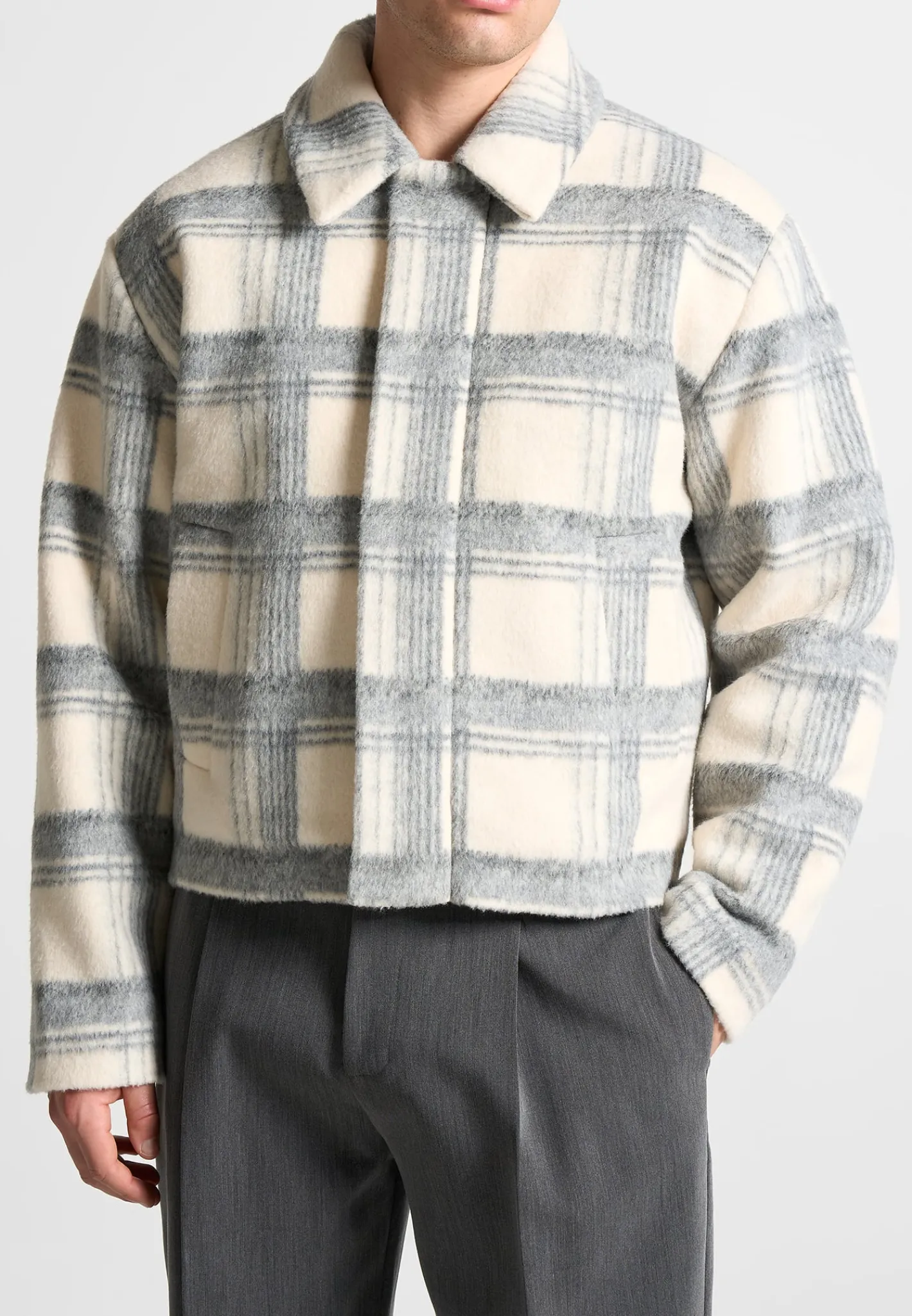 Cropped Brushed Check Jacket -^Manière De Voir Discount