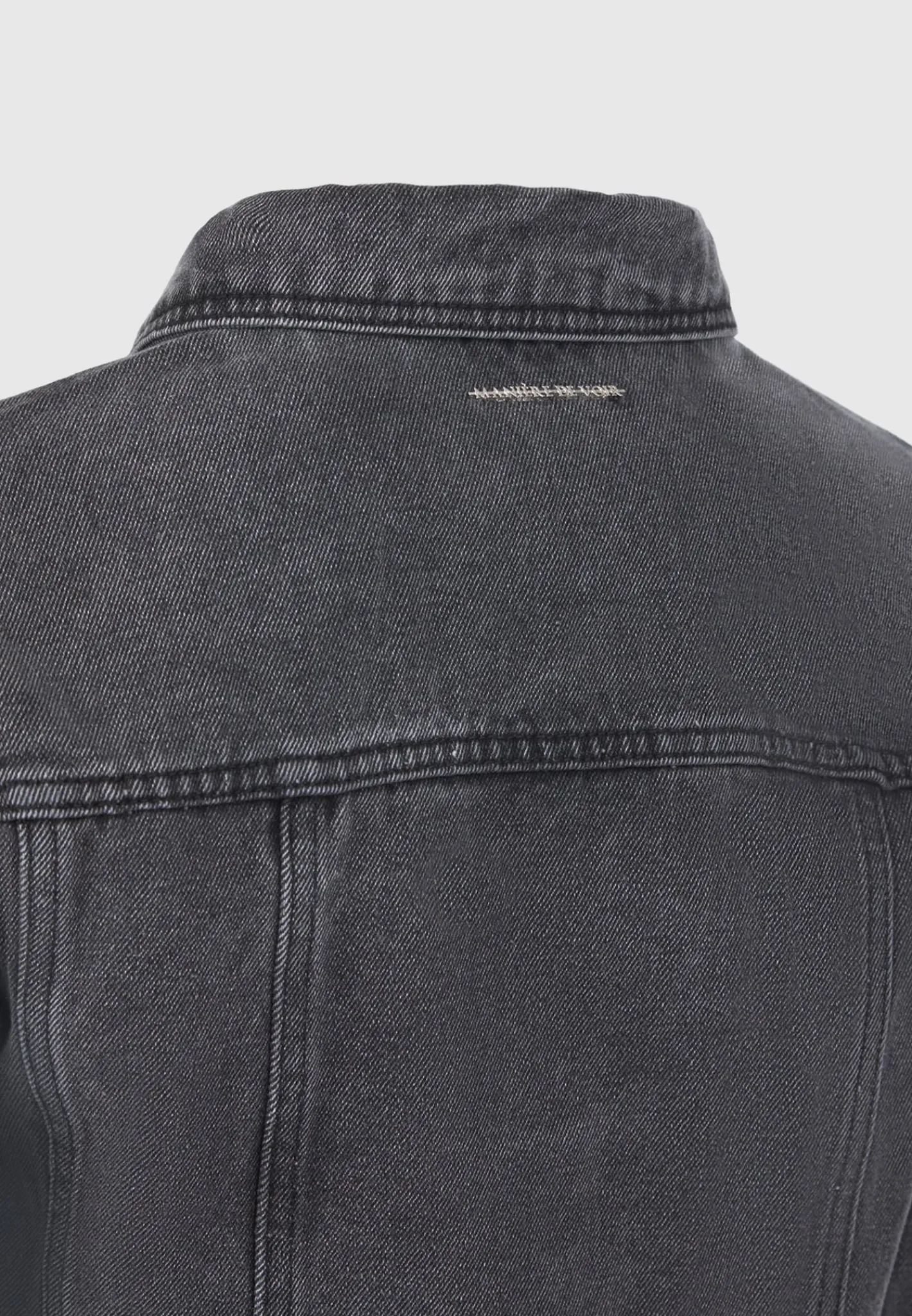 Cropped Tacked Sleeve Jacket - Washed Grey^Manière De Voir Fashion