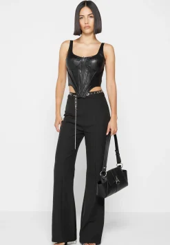 Cut Out Flared Trousers with Chain Belt -^Manière De Voir Outlet
