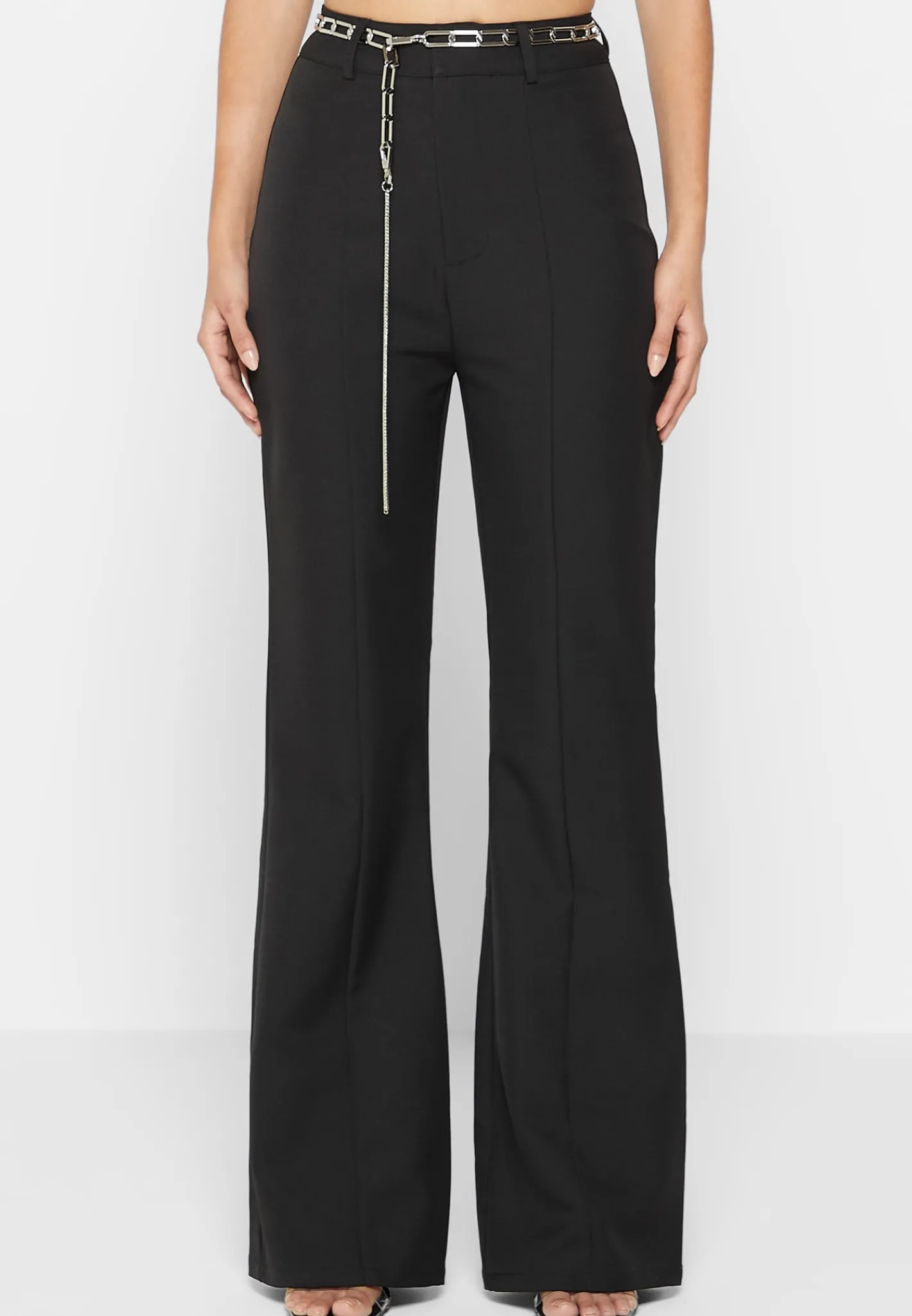 Cut Out Flared Trousers with Chain Belt -^Manière De Voir Outlet