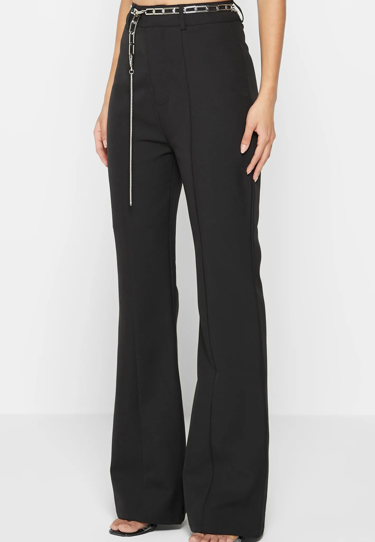 Cut Out Flared Trousers with Chain Belt -^Manière De Voir Outlet