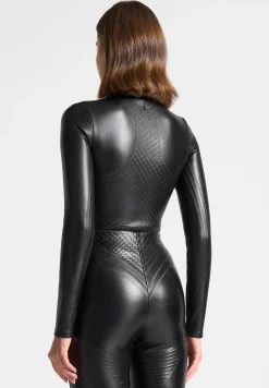 Debossed Contour Long Sleeve Bodysuit -^Manière De Voir Discount