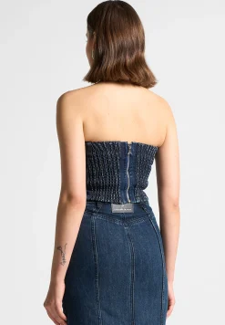 Denim Bandeau Corset Top -^Manière De Voir Fashion
