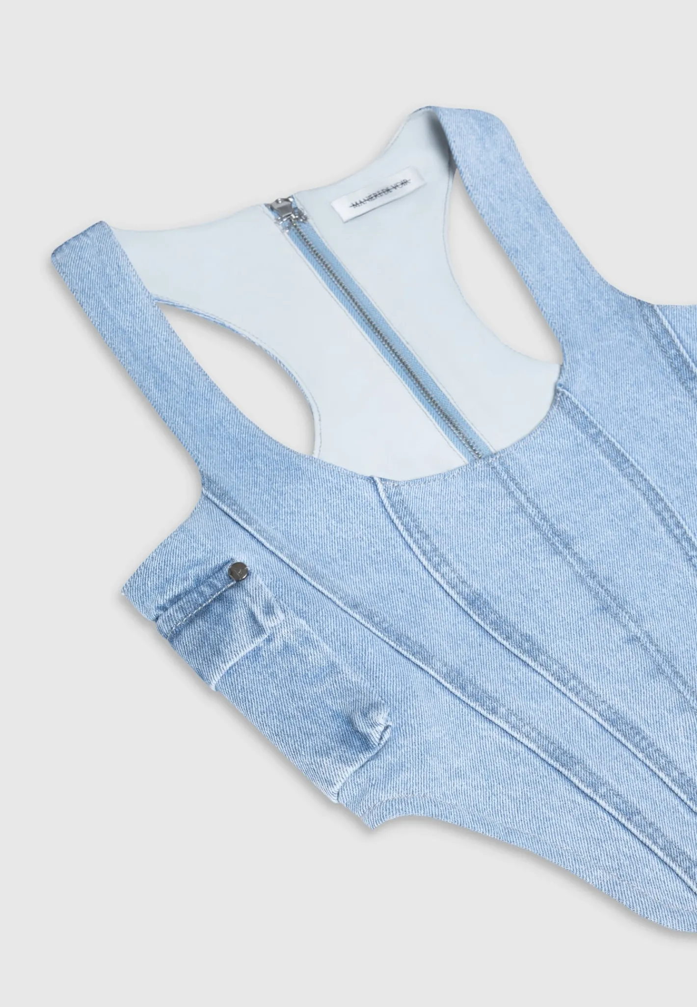 Denim Cargo Corset Top - Mid Blue^Manière De Voir Outlet