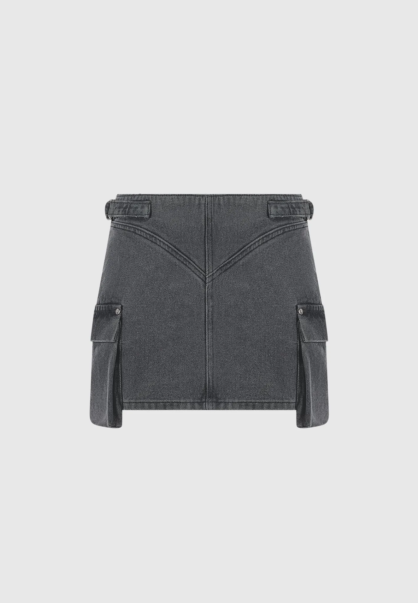 Denim Cargo Mini Skirt - Washed Black^Manière De Voir Fashion