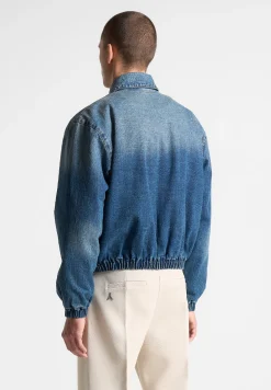 Denim Padded Cropped Bomber Jacket - Mid^Manière De Voir Fashion